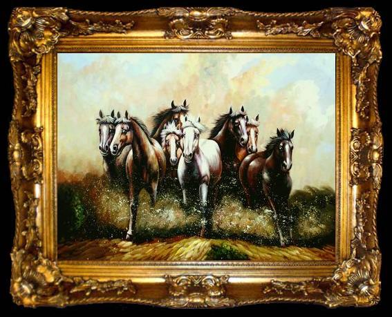 framed  unknow artist Horses 053, ta009-2